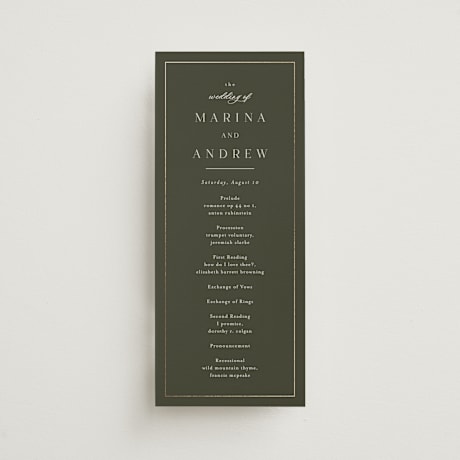 Foil-Pressed Wedding Programs