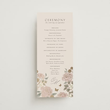 Foil-Pressed Wedding Programs