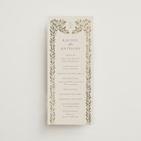 Foil-Pressed Wedding Programs