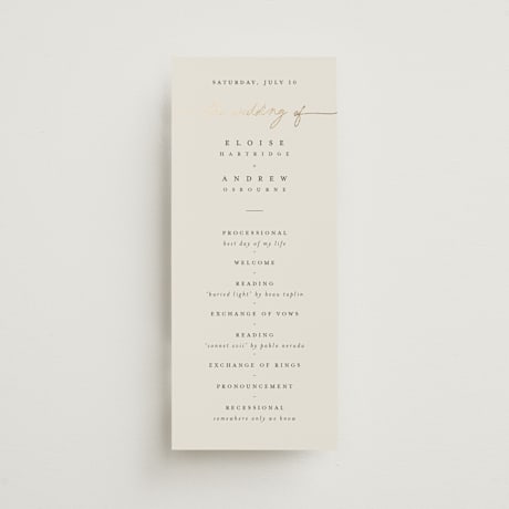 Foil-Pressed Wedding Programs