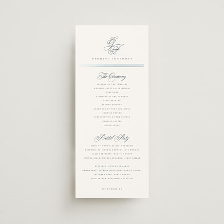 Foil-Pressed Wedding Programs