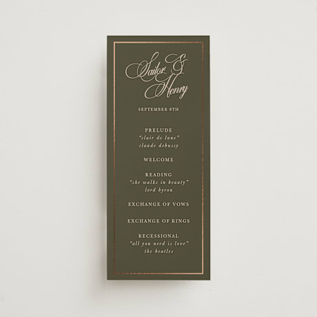 Foil-Pressed Wedding Programs
