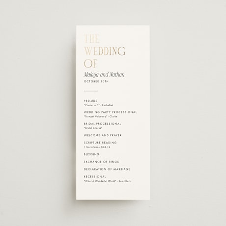 Foil-Pressed Wedding Programs