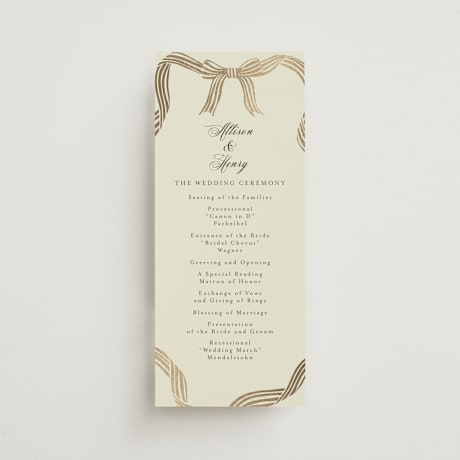Foil-Pressed Wedding Programs