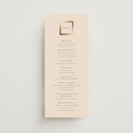 Foil-Pressed Wedding Programs