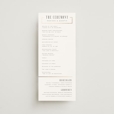 Foil-Pressed Wedding Programs