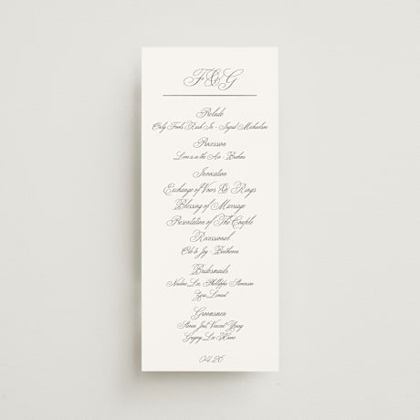 Foil-Pressed Wedding Programs