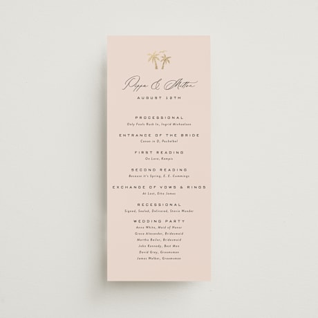 Foil-Pressed Wedding Programs