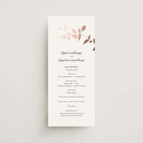 Foil-Pressed Wedding Programs