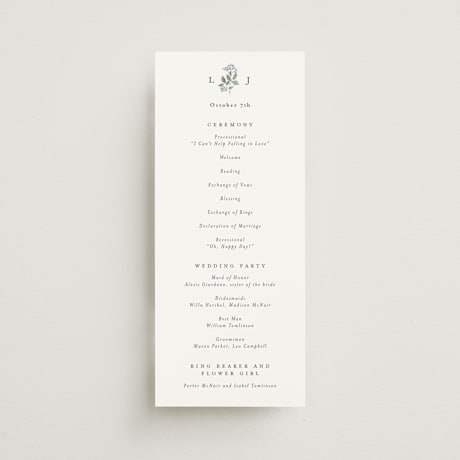 Foil-Pressed Wedding Programs