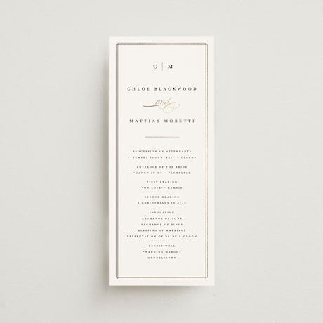 Foil-Pressed Wedding Programs
