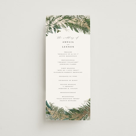 Foil-Pressed Wedding Programs