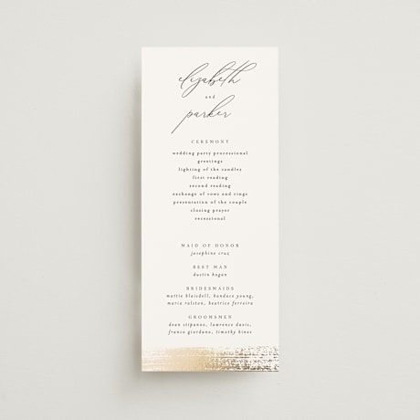 Foil-Pressed Wedding Programs