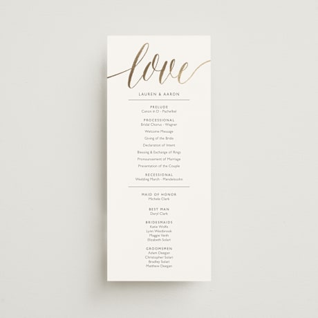 Foil-Pressed Wedding Programs