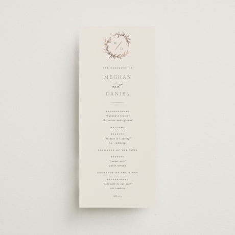 Foil-Pressed Wedding Programs