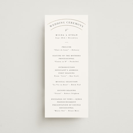 Foil-Pressed Wedding Programs
