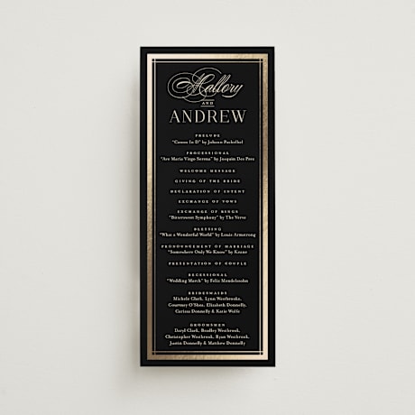 Foil-Pressed Wedding Programs
