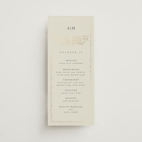Foil-Pressed Wedding Programs