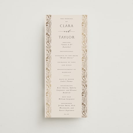 Foil-Pressed Wedding Programs