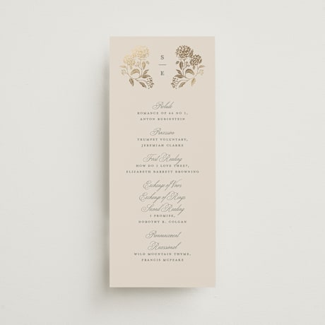 Foil-Pressed Wedding Programs