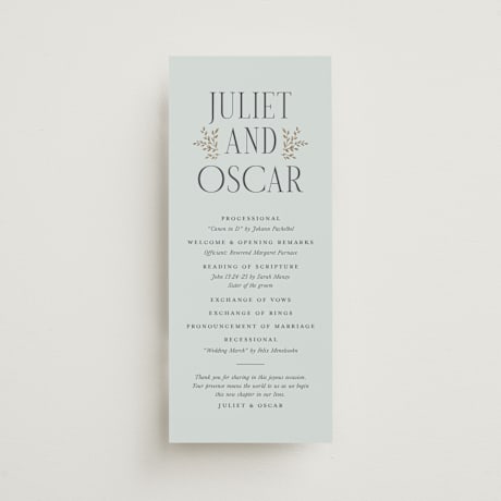 Foil-Pressed Wedding Programs