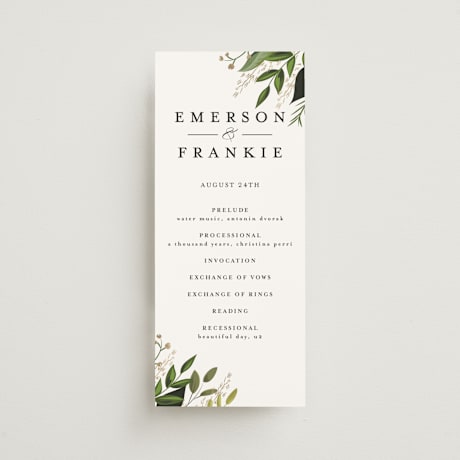 Foil-Pressed Wedding Programs