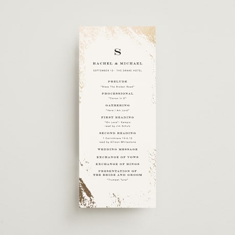 Foil-Pressed Wedding Programs