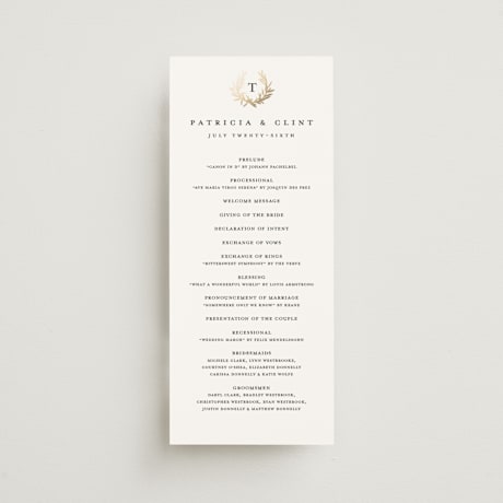Foil-Pressed Wedding Programs