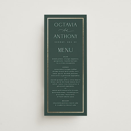 Foil-Pressed Long Menus