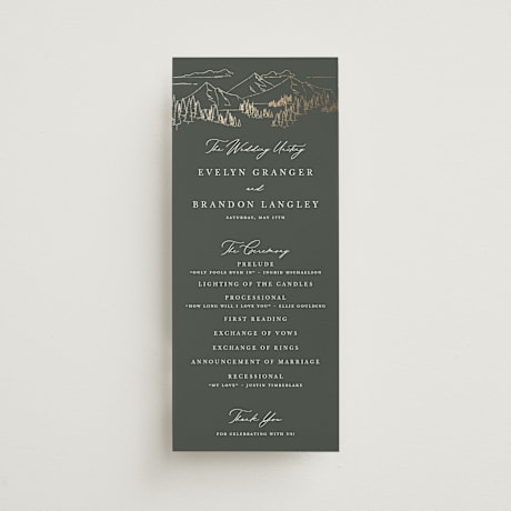 Foil-Pressed Wedding Programs