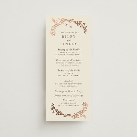 Foil-Pressed Wedding Programs