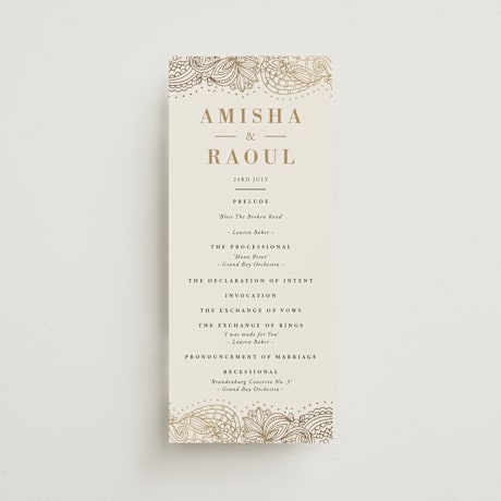 Foil-Pressed Wedding Programs