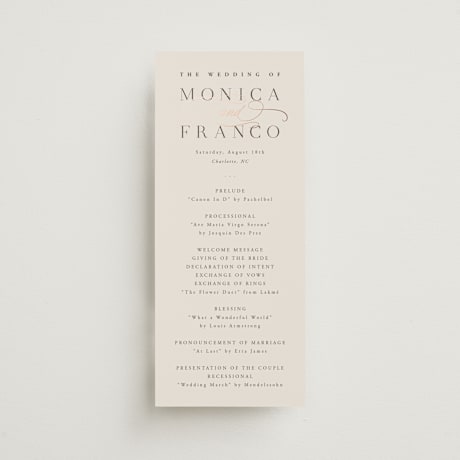 Foil-Pressed Wedding Programs