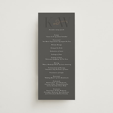 Foil-Pressed Wedding Programs