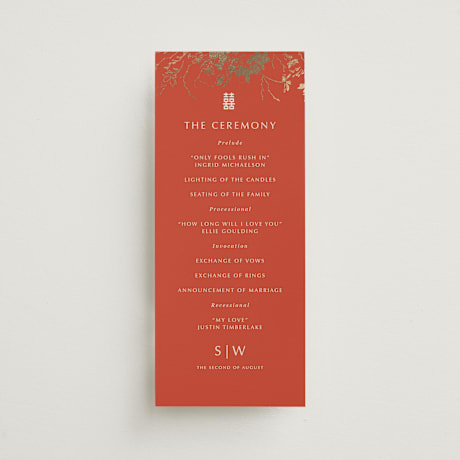 Foil-Pressed Wedding Programs