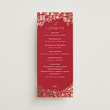 Foil-Pressed Wedding Programs