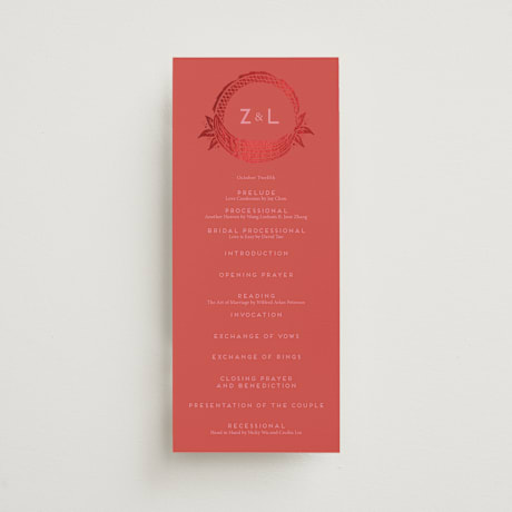 Foil-Pressed Wedding Programs