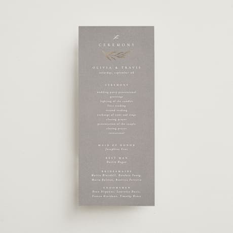 Foil-Pressed Wedding Programs