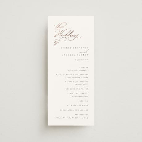 Foil-Pressed Wedding Programs