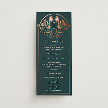 Foil-Pressed Wedding Programs