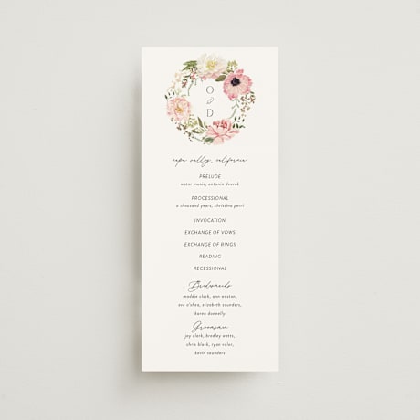 Foil-Pressed Wedding Programs