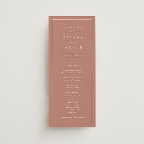 Foil-Pressed Wedding Programs