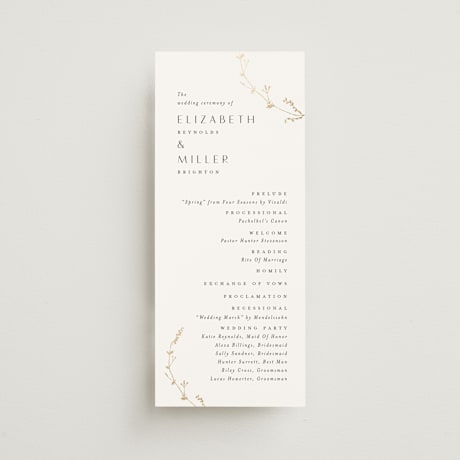 Foil-Pressed Wedding Programs