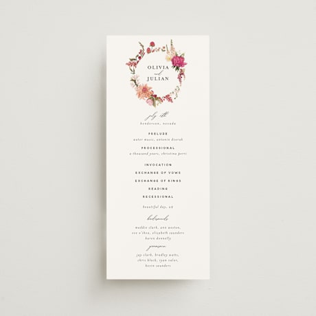 Foil-Pressed Wedding Programs
