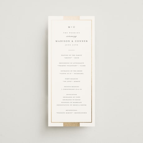 Foil-Pressed Wedding Programs