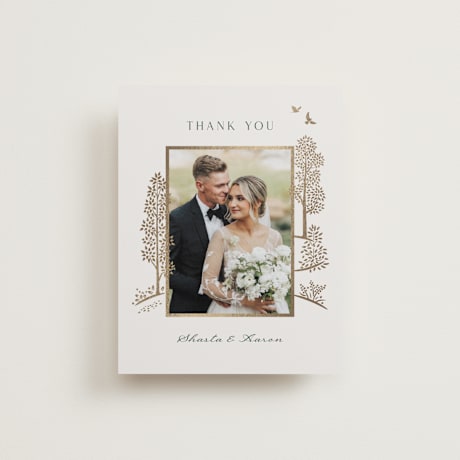 Foil-Pressed Flat Wedding Thank You Cards