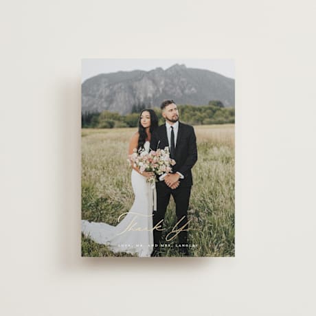 Foil-Pressed Flat Wedding Thank You Cards