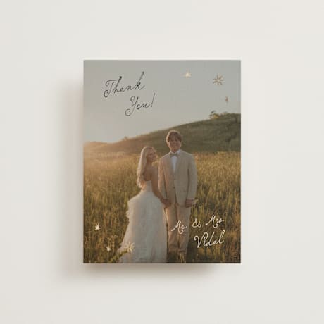 Foil-Pressed Flat Wedding Thank You Cards