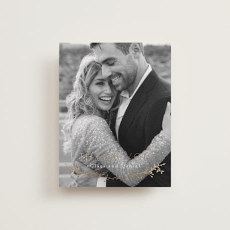 Foil-Pressed Flat Wedding Thank You Cards
