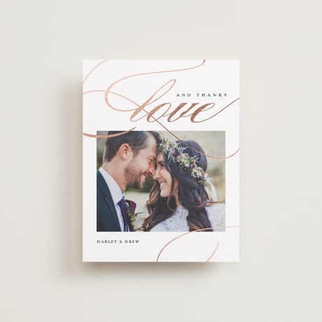 Foil-Pressed Flat Wedding Thank You Cards